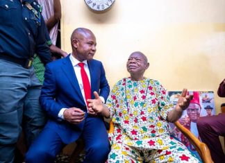 Enugu Gov Mbah visits veteran Gwo Gwo Gwo singer, Mike Ejeagha, names road after him, takes full charge for upkeep